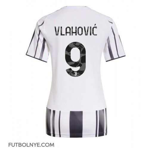 Camiseta Juventus Dusan Vlahovic #9 Primera Equipación para mujer 2025-26 manga corta